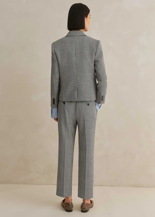 Discount ME+EM Houndstooth Cropped Jacket + Slim Crop Trouser Suit Black