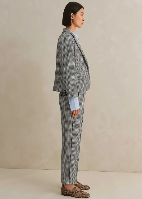 Discount ME+EM Houndstooth Cropped Jacket + Slim Crop Trouser Suit Black