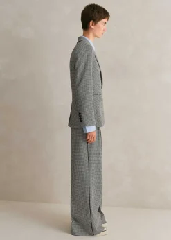 Discount ME+EM Houndstooth Pleated Man Pant Suit Black