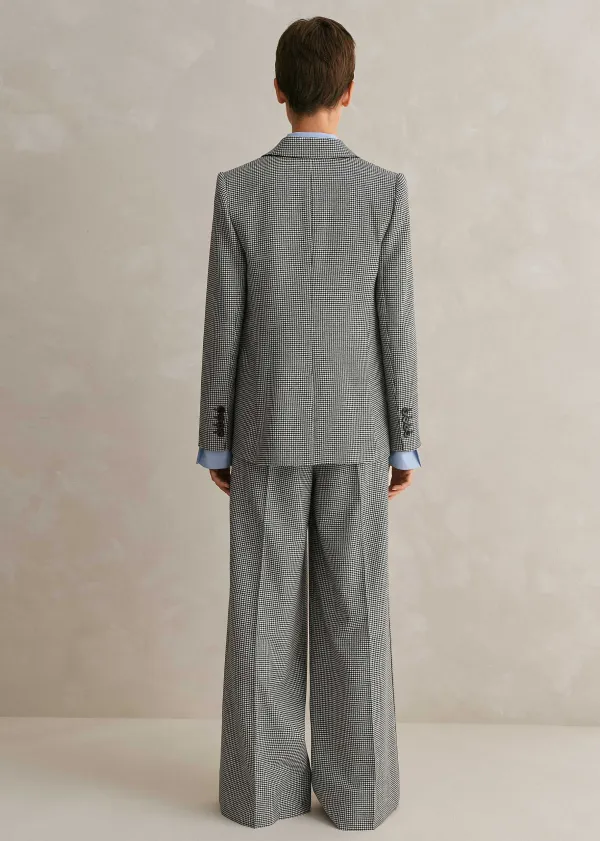 Discount ME+EM Houndstooth Pleated Man Pant Suit Black