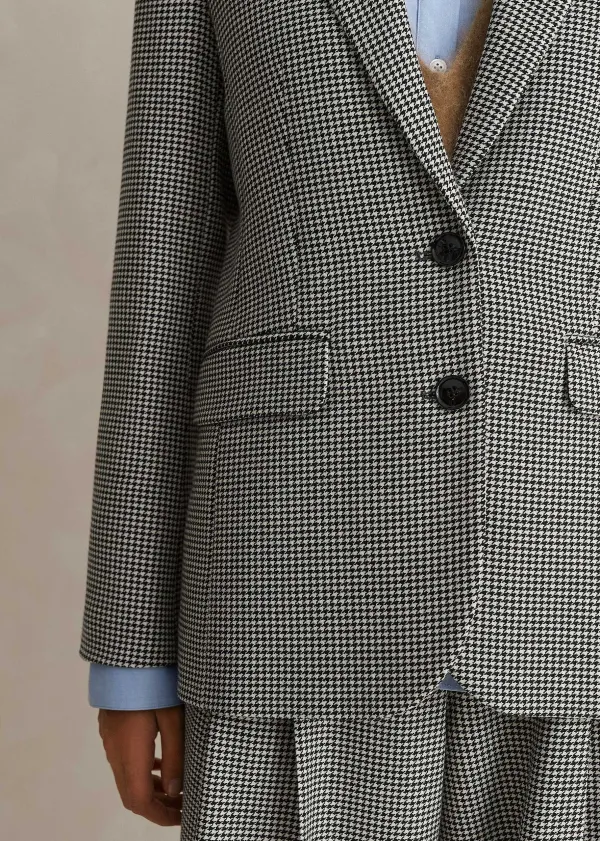Discount ME+EM Houndstooth Pleated Man Pant Suit Black