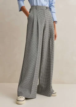 Hot ME+EM Houndstooth Pleated Man Pant Black/White