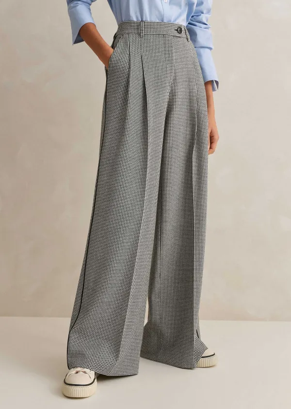 Hot ME+EM Houndstooth Pleated Man Pant Black/White
