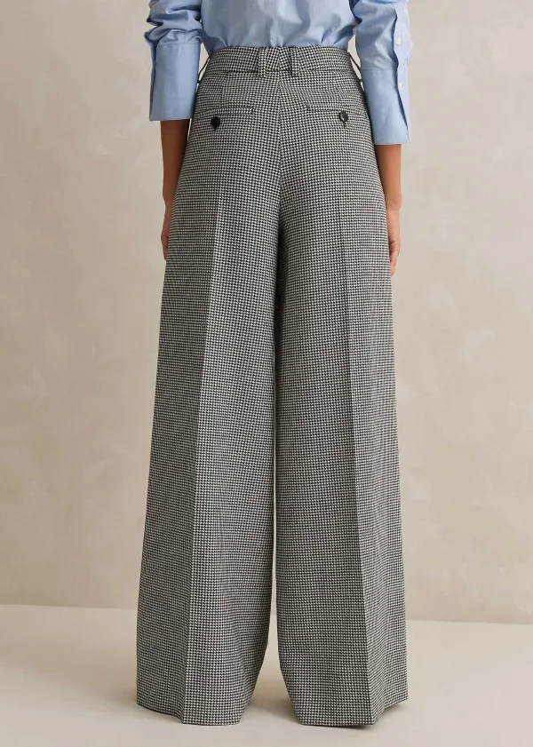 Hot ME+EM Houndstooth Pleated Man Pant Black/White