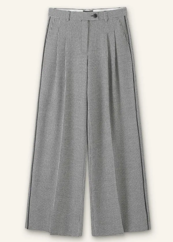 Hot ME+EM Houndstooth Pleated Man Pant Black/White