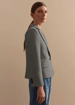 Sale ME+EM Houndstooth Short Jacket Black/White