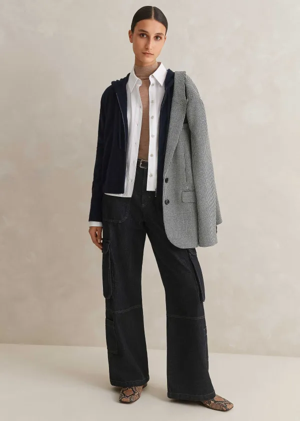 Discount ME+EM Houndstooth Single-Breasted Blazer Black/White
