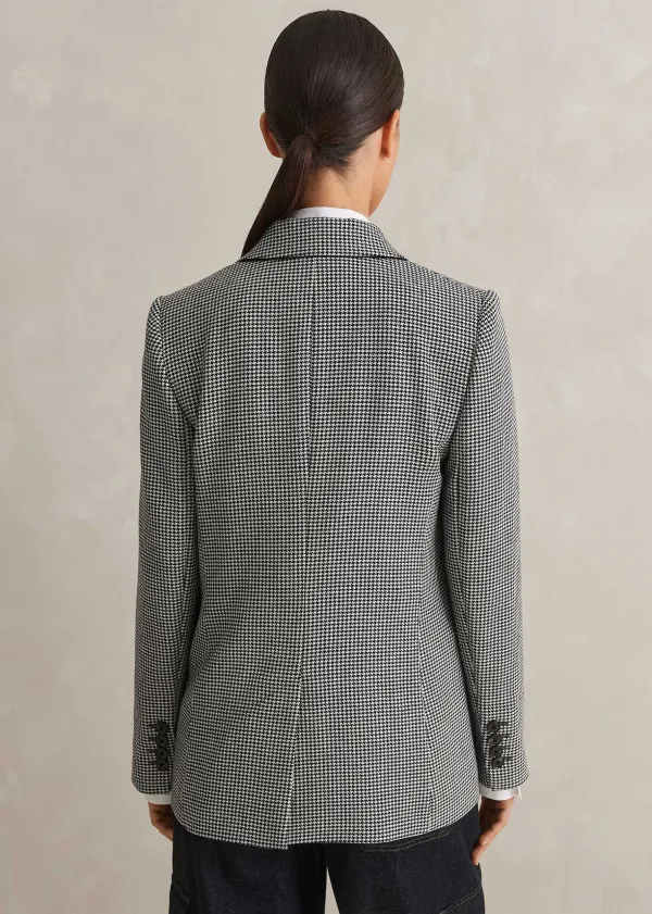 Discount ME+EM Houndstooth Single-Breasted Blazer Black/White