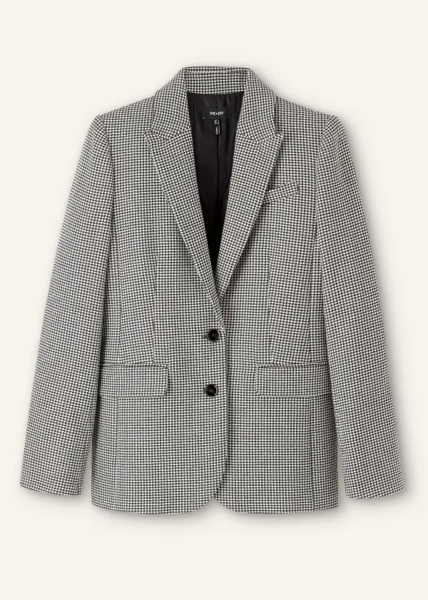 Discount ME+EM Houndstooth Single-Breasted Blazer Black/White