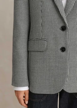 Discount ME+EM Houndstooth Single-Breasted Blazer Black/White