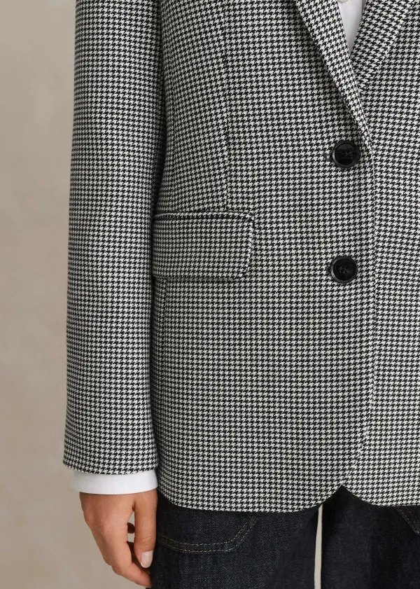 Discount ME+EM Houndstooth Single-Breasted Blazer Black/White