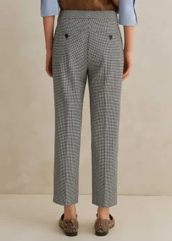 New ME+EM Houndstooth Slim Crop Trouser Black/White