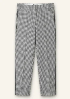 New ME+EM Houndstooth Slim Crop Trouser Black/White