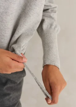 Hot ME+EM Icon Cashmere Crop Box Hoody Silver Grey