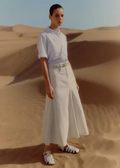 ME+EM Insert Midi Skirt White/Ecru