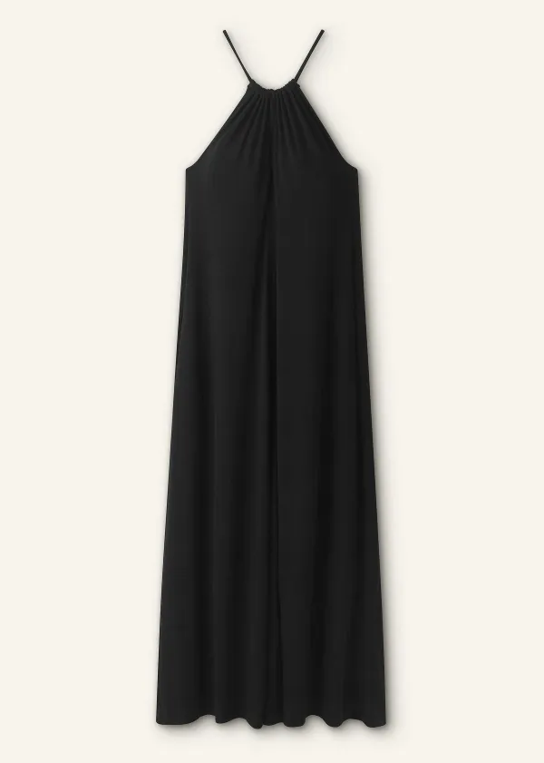 ME+EM Interlock Halterneck Maxi Dress Black