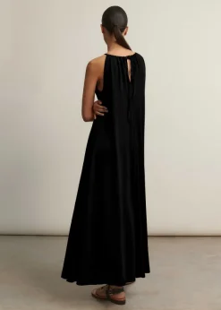 ME+EM Interlock Halterneck Maxi Dress Black