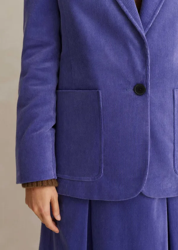 Clearance ME+EM Italian Lux Cord Skirt Suit Purple