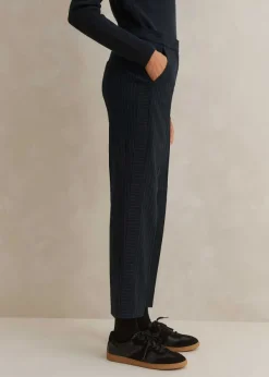 Clearance ME+EM Italian Pinstripe Slim Crop Trouser Navy/Charcoal