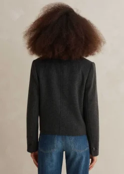 ME+EM Italian Wool Crop Forever Jacket Charcoal