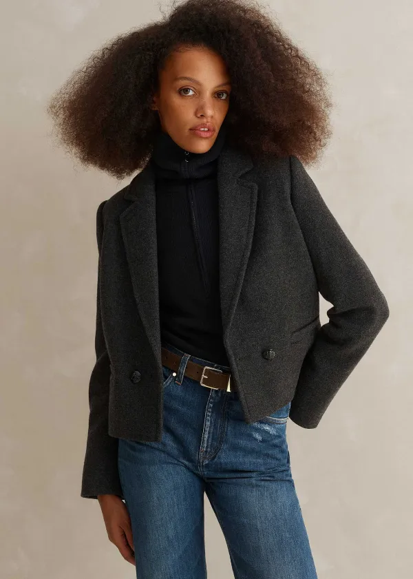 ME+EM Italian Wool Crop Forever Jacket Charcoal