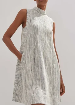 Discount ME+EM Jacquard Swing Dress Blue/Cream