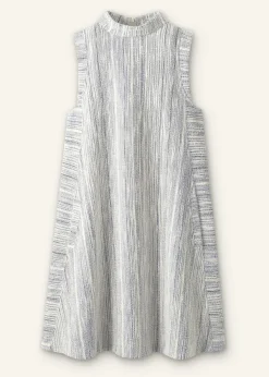 Discount ME+EM Jacquard Swing Dress Blue/Cream