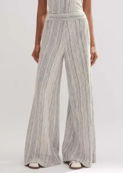 Discount ME+EM Jacquard Wide-Leg Trouser Blue/Cream