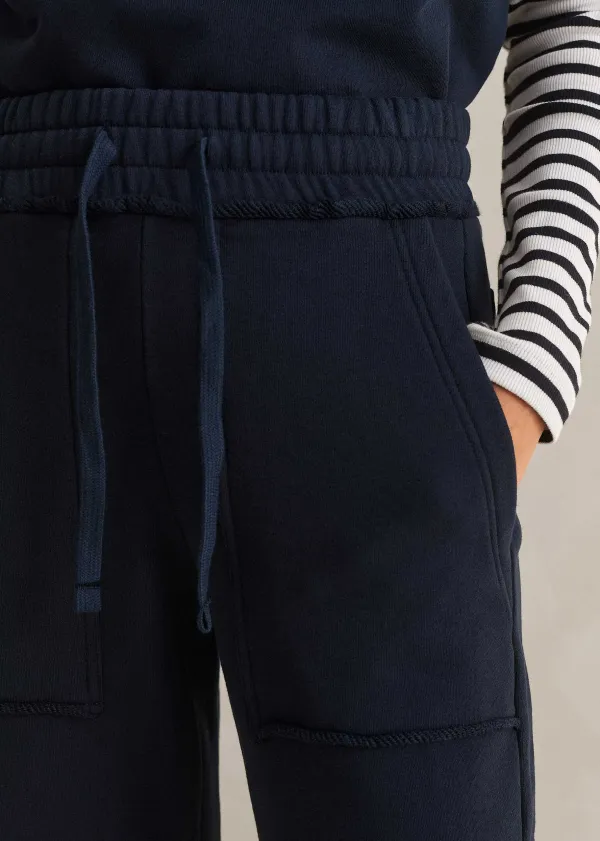 New ME+EM Jersey Engineered-Leg Jogger Navy