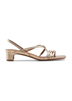Sale ME+EM Kitten Heel Sandal Gold