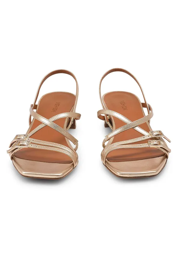Sale ME+EM Kitten Heel Sandal Gold