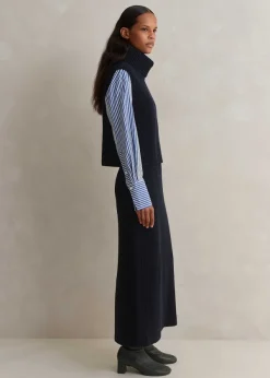 Outlet ME+EM Knitted Vest + Skirt Co-Ord Blue