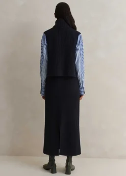 Outlet ME+EM Knitted Vest + Skirt Co-Ord Blue