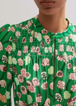 Outlet ME+EM Lantana Flower Print Drawstring Maxi Dress Green/Pink/Multi