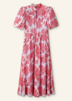 Best ME+EM Layered Violets Print Midi Dress + Belt Purple/Pink/Cream
