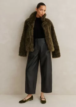 Sale ME+EM Leather Tapered Trouser Black