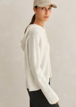 Best ME+EM Luxe Cashmere Curved Hem Hoody Soft Grey M Lange