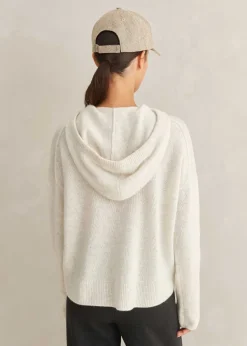 Best ME+EM Luxe Cashmere Curved Hem Hoody Soft Grey M Lange