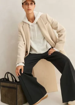 Best ME+EM Luxe Cashmere Curved Hem Hoody Soft Grey M Lange