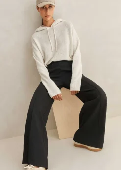 Best ME+EM Luxe Cashmere Curved Hem Hoody Soft Grey M Lange