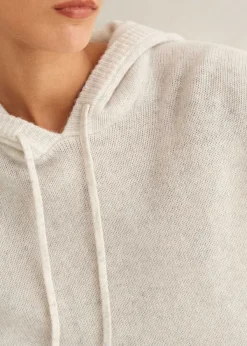 Best ME+EM Luxe Cashmere Curved Hem Hoody Soft Grey M Lange