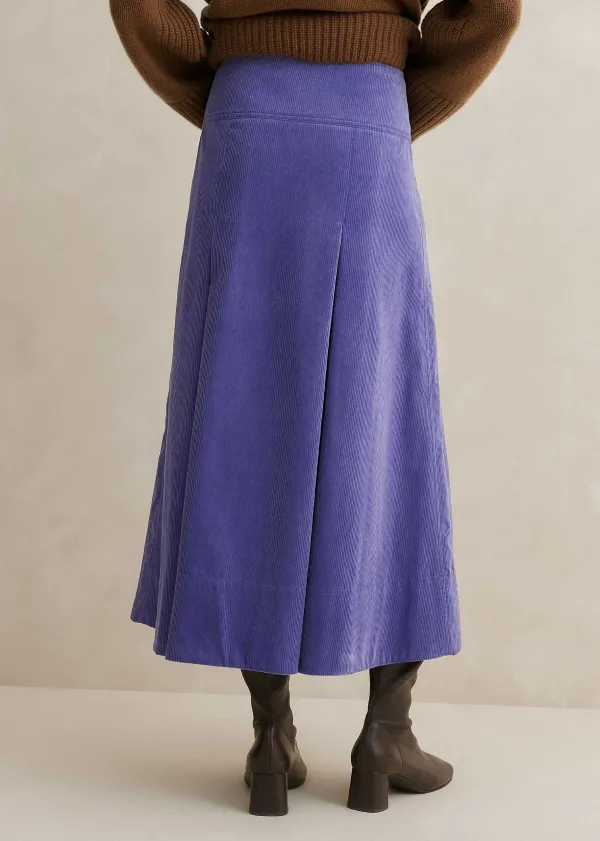 Best ME+EM Luxe Cord A-Line Midi Skirt Winter Lilac