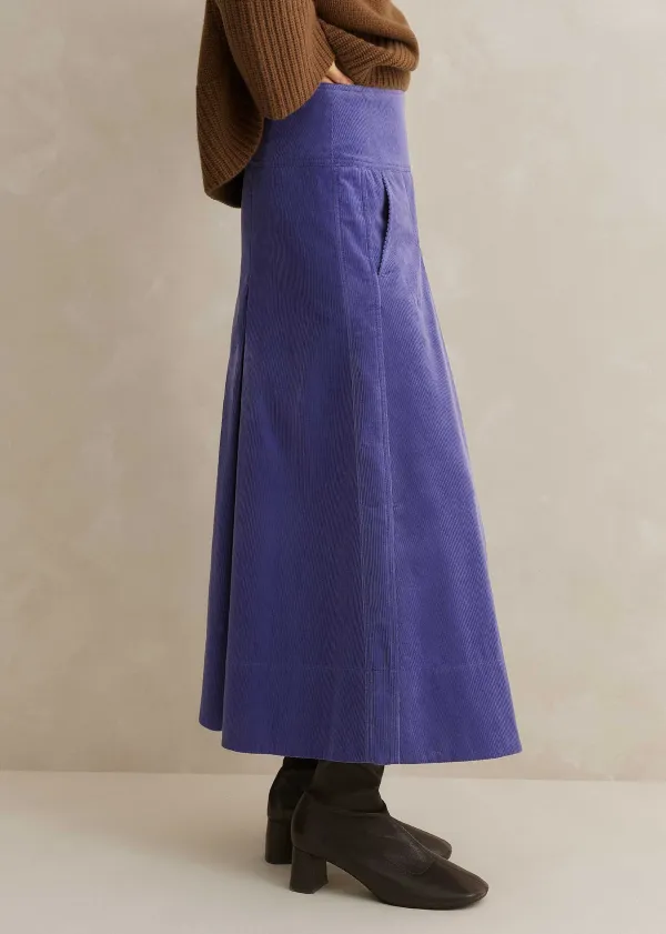 Best ME+EM Luxe Cord A-Line Midi Skirt Winter Lilac