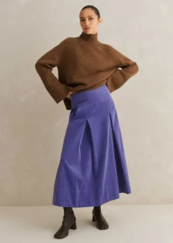 Best ME+EM Luxe Cord A-Line Midi Skirt Winter Lilac