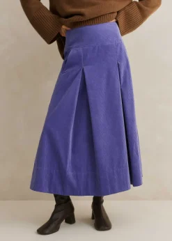 Best ME+EM Luxe Cord A-Line Midi Skirt Winter Lilac