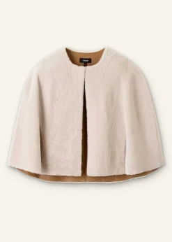 Best ME+EM Luxe Shearling Cape Neutral