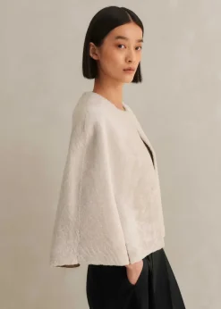 Best ME+EM Luxe Shearling Cape Neutral