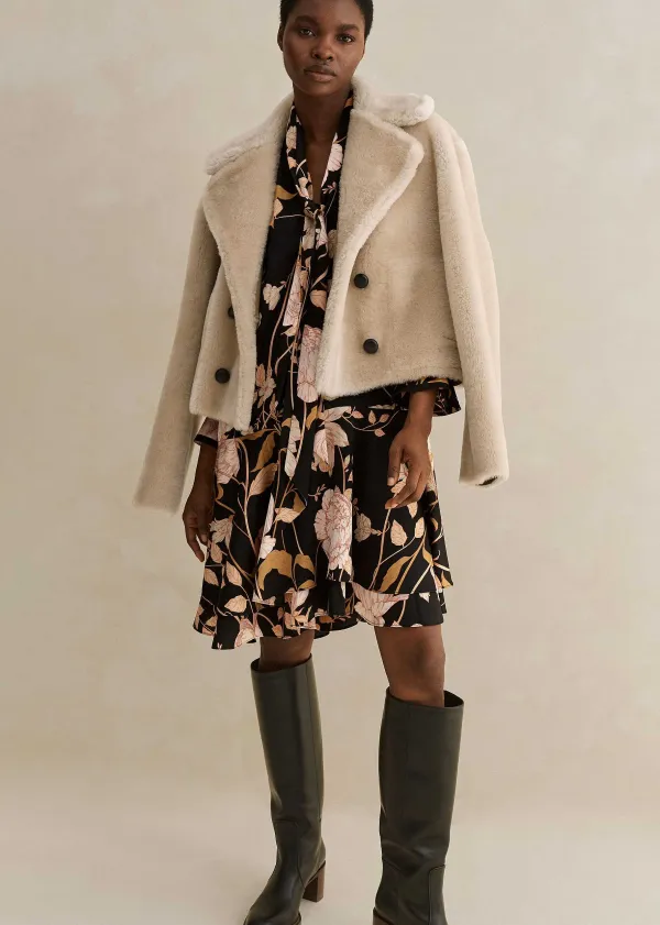 Discount ME+EM Luxe Short Shearling Coat