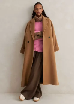 ME+EM Merino Cashmere Colour Block Jumper + Snood Camel/Pink