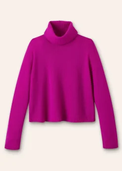 Clearance ME+EM Merino Cashmere Relaxed Crop Jumper + Snood Electric Pink